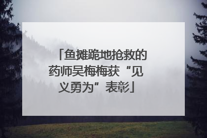 鱼摊跪地抢救的药师吴梅梅获“见义勇为”表彰