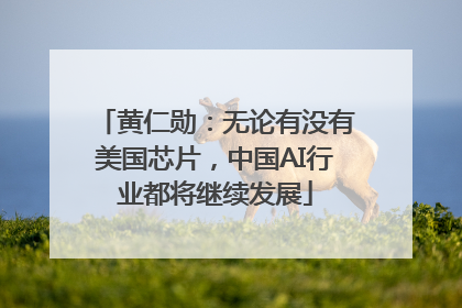 黄仁勋：无论有没有美国芯片，中国AI行业都将继续发展
