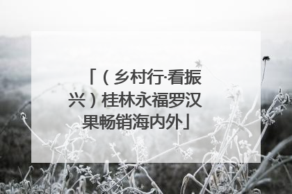 （乡村行·看振兴）桂林永福罗汉果畅销海内外