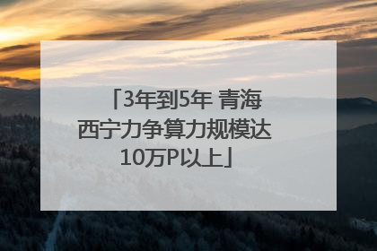 3年到5年 青海西宁力争算力规模达10万P以上