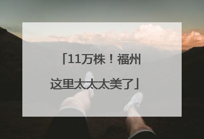 11万株！福州这里太太太美了