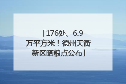 176处、6.9万平方米！德州天衢新区晒粮点公布