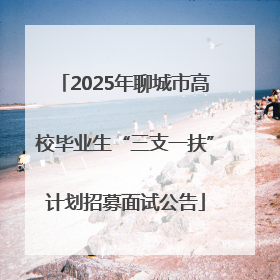 2025年聊城市高校毕业生“三支一扶”计划招募面试公告