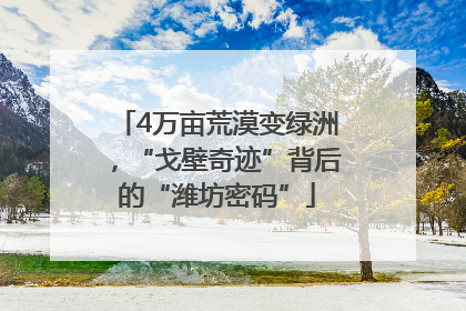4万亩荒漠变绿洲，“戈壁奇迹”背后的“潍坊密码”