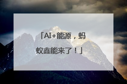 AI+能源，蚂蚁鑫能来了！