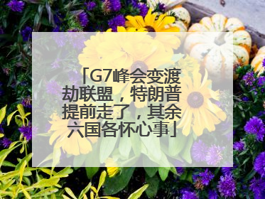 G7峰会变渡劫联盟，特朗普提前走了，其余六国各怀心事